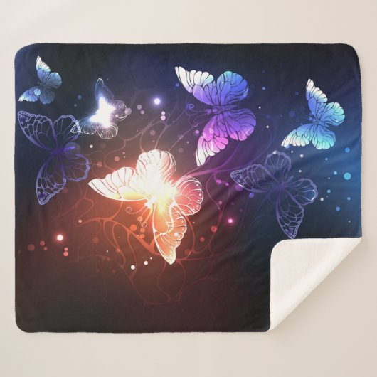 Couverture Sherpa Clowing Night Butterflies (Devant (Horizontal))