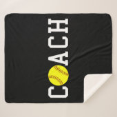 Couverture Sherpa Coach Fast-pitch Softball Gift Idea print (Devant (Horizontal))