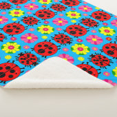 Couverture Sherpa Coccinelles et fleurs colorées (3/4)