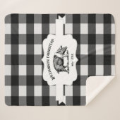 Couverture Sherpa Cochon Sherpa Blanche de la ferme à bison noir (Devant (Horizontal))