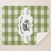 Couverture Sherpa Cochon Sherpa Blanche de la ferme de Buffalo vert (Devant (Horizontal))