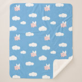 Couverture Sherpa Cochon volant - Cochon mignon avec ailes (Devant)