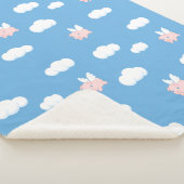 Couverture Sherpa Cochon volant - Cochon mignon avec ailes (3/4)