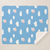 Couverture Sherpa Cochon volant - Cochon mignon avec ailes (Devant (Horizontal))