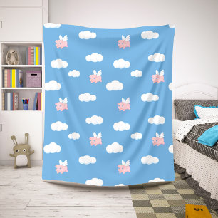 Couverture Sherpa Cochon Volant - Porcelet Mignon avec des Ailes