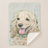 Couverture Sherpa Cocker Spaniel Buff Peinture - Art Chien original (Devant)