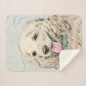 Couverture Sherpa Cocker Spaniel Buff Peinture - Art Chien original (Devant (Horizontal))