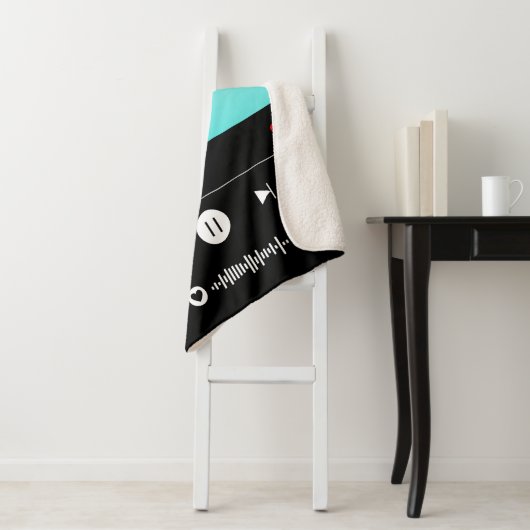 Couverture Sherpa Code Chanson Personnalisé Scannable Music Couple (En situation)