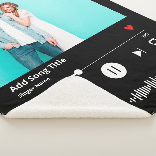 Couverture Sherpa Code Chanson Personnalisé Scannable Music Couple (3/4)