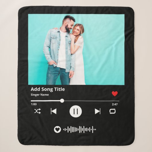 Couverture Sherpa Code de chanson personnalisé scannable Musique Cou (Devant)