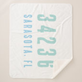 Couverture Sherpa Code postal personnalisé, Ville, State Coastal Blu (Devant)