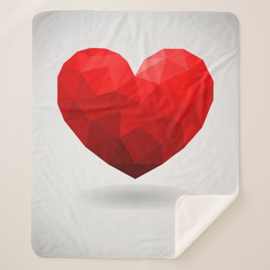 Couverture Sherpa Coeur d'amour bas poly valentine (Devant)