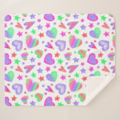 Couverture Sherpa Coeur d'amour coloré Romantique Fille Motif modern (Devant (Horizontal))