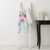 Couverture Sherpa Coeur de la Saint Valentin florale (En situation)