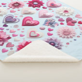Couverture Sherpa Coeur de la Saint Valentin florale (3/4)