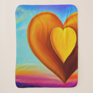 Couverture Sherpa Coeur orange et jaune Sherpa Blanket