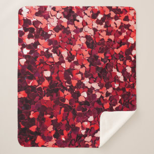 Couverture Sherpa Coeur Parties scintillant rouge : Texture minimali