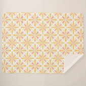 Couverture Sherpa Coeur radial Sunburst Motif rose Jaune (Devant (Horizontal))