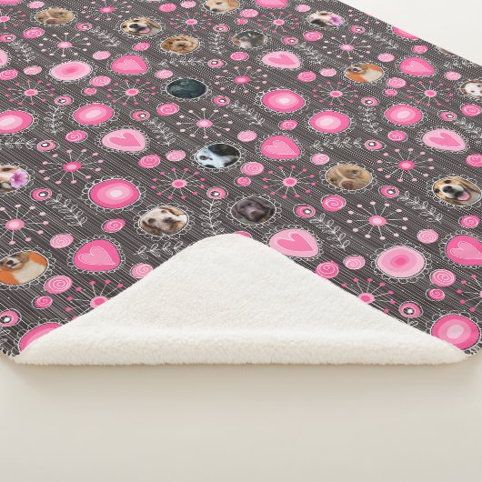 Couverture Sherpa Coeur rose mignon et Flower Chien Maman Photo Coll (3/4)