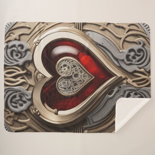 Couverture Sherpa Coeur Steampunk - Amour mécanique complexe (Devant (Horizontal))