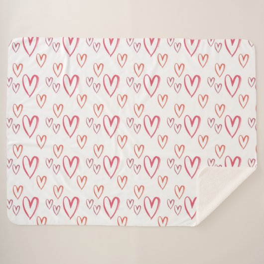 Couverture Sherpa Coeurs (Devant (Horizontal))