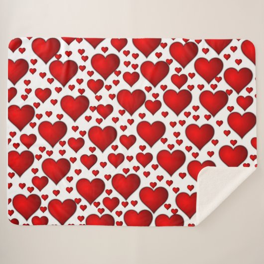 Couverture Sherpa Coeurs (Devant (Horizontal))