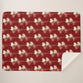 Couverture Sherpa Cœurs Ballons Amour Rouge Crème (Devant (Horizontal))