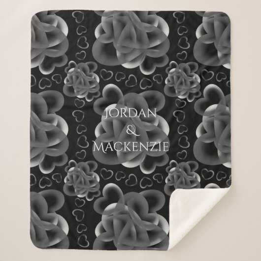 Couverture Sherpa Coeurs beaucoup Motif (Devant)