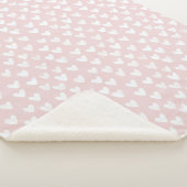 Couverture Sherpa Coeurs blancs roses (3/4)