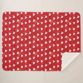 Couverture Sherpa Coeurs blancs rouges romantiques (Devant (Horizontal))