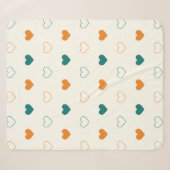 Couverture Sherpa Cœurs charmants / crème orange vert (Devant (Horizontal))