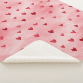 Couverture Sherpa Cœurs d'amour roses rouges (3/4)