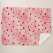 Couverture Sherpa Cœurs d'amour roses rouges (Devant (Horizontal))