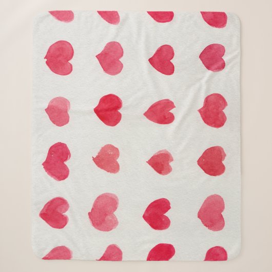 Couverture Sherpa Coeurs d'aquarelle incomparable : design motif rom (Devant)