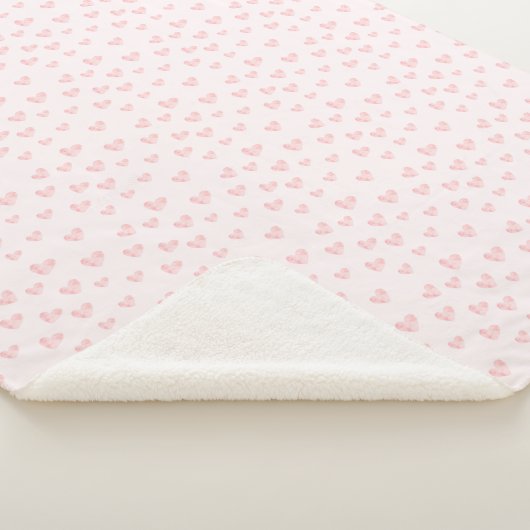 Couverture Sherpa Coeurs d'aquarelle rose pâle (3/4)