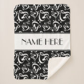 Couverture Sherpa Coeurs de Clé Noir Et Blanc Personnalisés Notes mu (Devant)