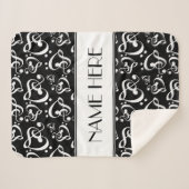Couverture Sherpa Coeurs de Clé Noir Et Blanc Personnalisés Notes mu (Devant (Horizontal))