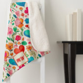 Couverture Sherpa Coeurs de coquette Whimsical, et monogramme de fle