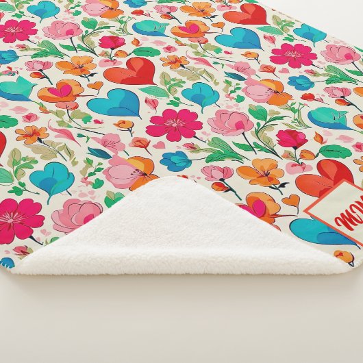 Couverture Sherpa Coeurs de coquette Whimsical, et monogramme de fle (3/4)
