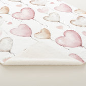 Couverture Sherpa Cœurs de crème rose (3/4)