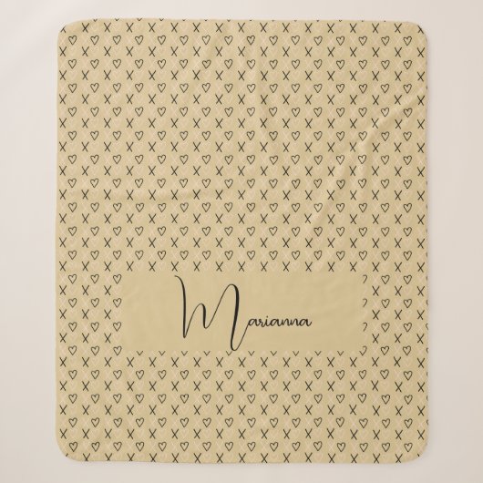 Couverture Sherpa Cœurs de la Saint-Valentin Xo Monogrammés (Devant)