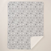 Couverture Sherpa Coeurs de polka minuscules dans les tons gris (Devant)
