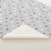 Couverture Sherpa Coeurs de polka minuscules dans les tons gris (3/4)