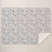 Couverture Sherpa Coeurs de polka minuscules dans les tons gris (Devant (Horizontal))