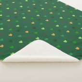 Couverture Sherpa Coeurs de Polka sur vert de forêt (3/4)