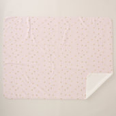 Couverture Sherpa Coeurs d'or rose pâle (Devant (Horizontal))