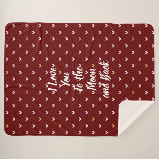 Couverture Sherpa Coeurs d'or rougesBlush (Devant (Horizontal))