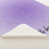Couverture Sherpa Coeurs d'or violet Aqua Ombre (3/4)