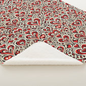 Couverture Sherpa Cœurs doux rouges (3/4)