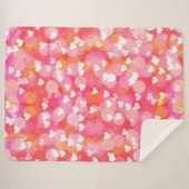 Couverture Sherpa Coeurs et Bokeh (Devant (Horizontal))